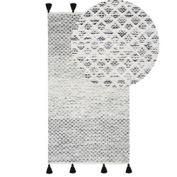 Dywan bawełniano-wełniany 80 x 150 cm czarno-biały GEMLIK