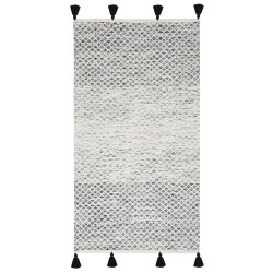 Dywan bawełniano-wełniany 80 x 150 cm czarno-biały GEMLIK