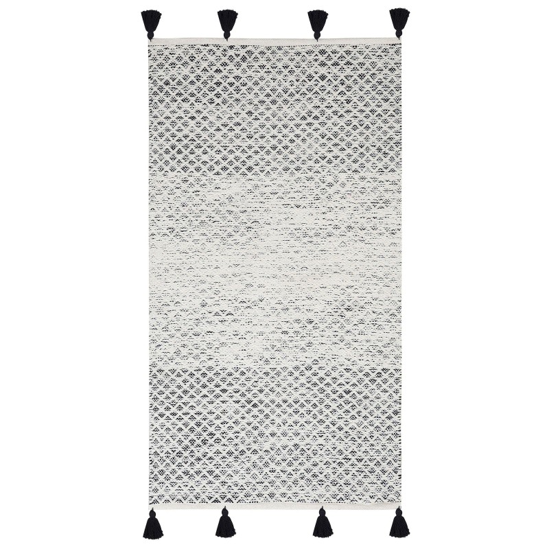 Dywan bawełniano-wełniany 80 x 150 cm czarno-biały GEMLIK