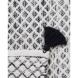 Dywan bawełniano-wełniany 80 x 150 cm czarno-biały GEMLIK
