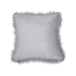 Zestaw 2 poduszek dekoracyjnych LUBHA Sztuczne futro 42 x 42 cm Ciemnoniebieski Jednolity