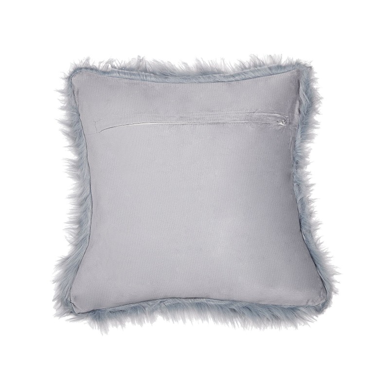 Zestaw 2 poduszek dekoracyjnych LUBHA Sztuczne futro 42 x 42 cm Ciemnoniebieski Jednolity