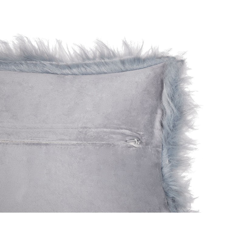 Zestaw 2 poduszek dekoracyjnych LUBHA Sztuczne futro 42 x 42 cm Ciemnoniebieski Jednolity