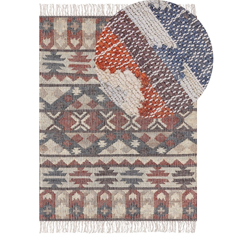 Dywan z juty 140 x 200 cm wielokolorowy KALFA