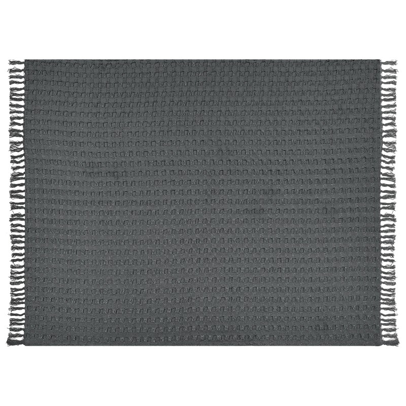 Narzuta na łóżko BERE Bawełna 150 x 200 cm Ciemnoszary