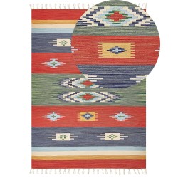 Dywan bawełniany kilim 200 x 300 cm wielokolorowy KAMARIS