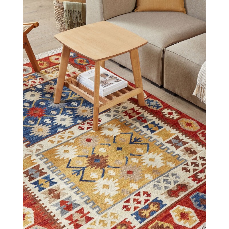 Dywan wełniany kilim 140 x 200 cm wielokolorowy VOSKEHAT