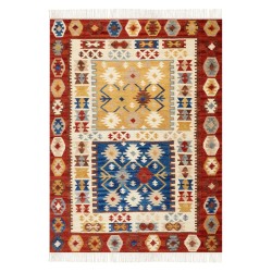 Dywan wełniany kilim 140 x 200 cm wielokolorowy VOSKEHAT