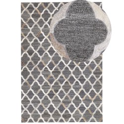 Dywan skórzany 140 x 200 cm szaro-beżowy ROLUNAY