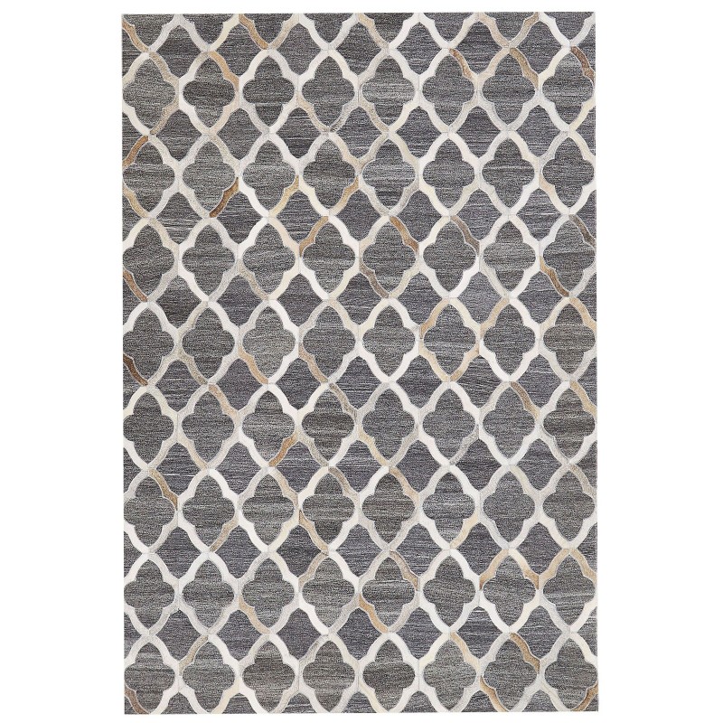 Dywan skórzany 140 x 200 cm szaro-beżowy ROLUNAY