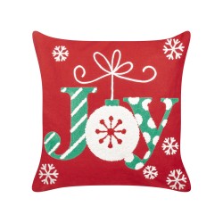 Zestaw 2 poduszek dekoracyjnych GINGERBREAD Bawełna 45 x 45 cm Czerwony Wzór świąteczny