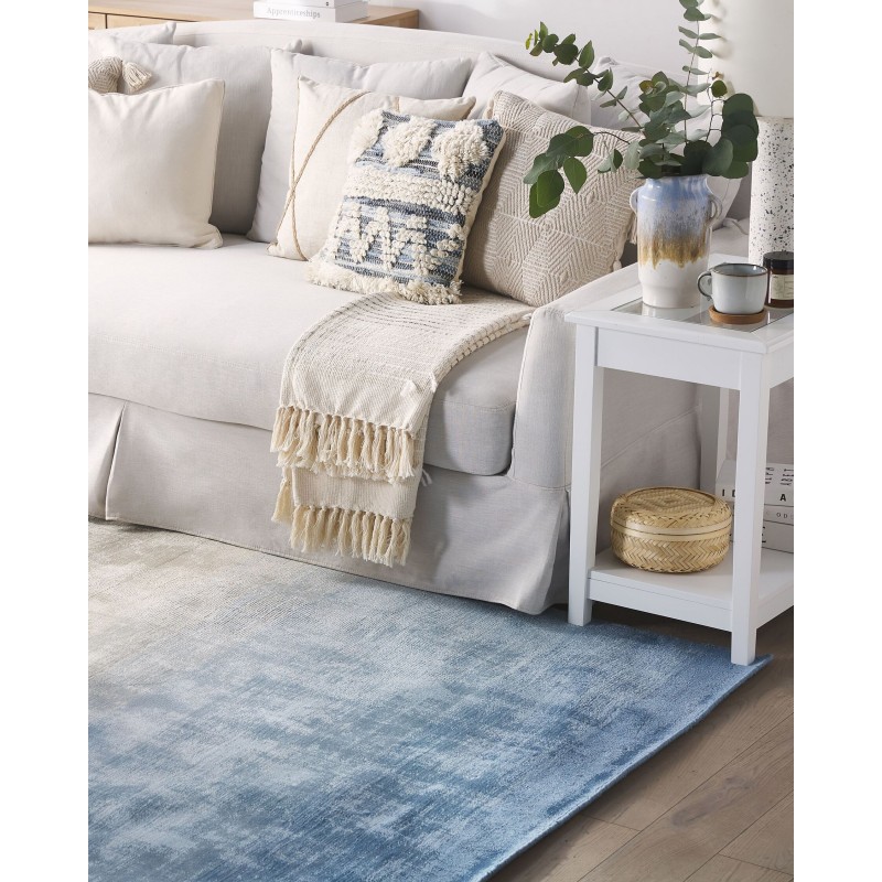 Dywan wiskozowy 200 x 200 cm niebiesko-szary ERCIS