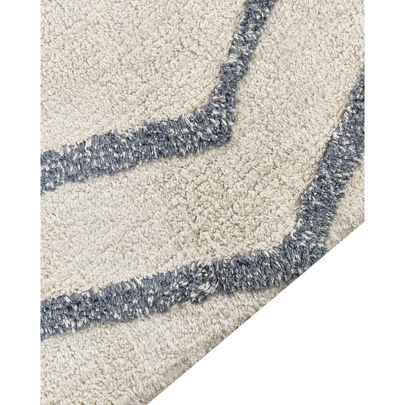 Dywan bawełniany 160 x 230 cm złamana biel z niebieskim MENDERES