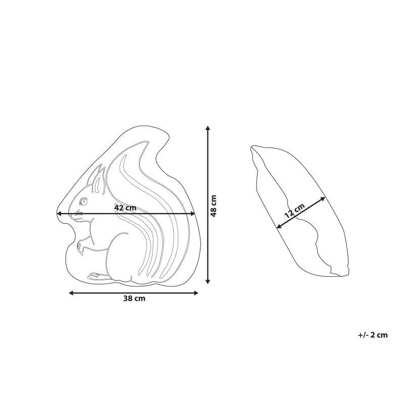 Bawełniana poduszka dla dzieci wiewiórka 42 x 48 cm biało-czarna KOLKATA
