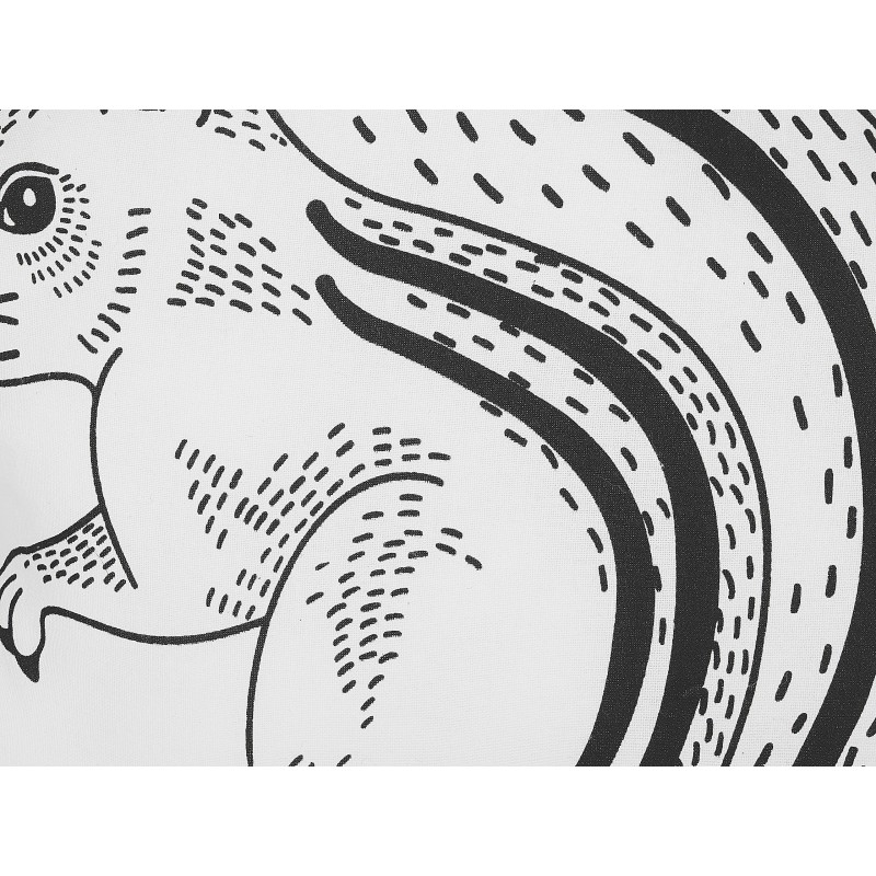 Bawełniana poduszka dla dzieci wiewiórka 42 x 48 cm biało-czarna KOLKATA