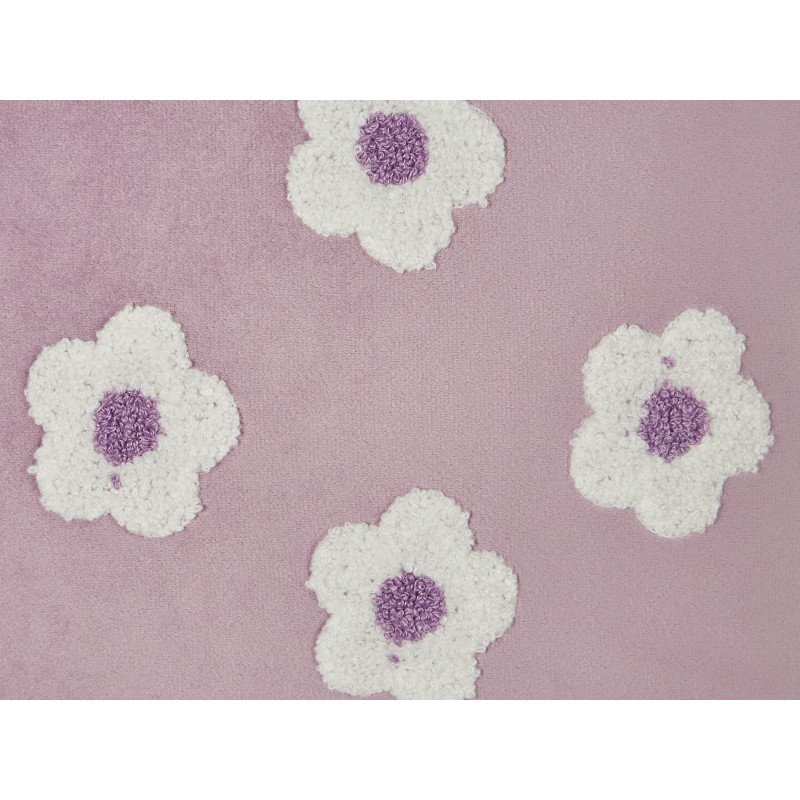 2 welurowe poduszki dekoracyjne haftowane w kwiaty 45 x 45 cm fioletowe ECHINACEA