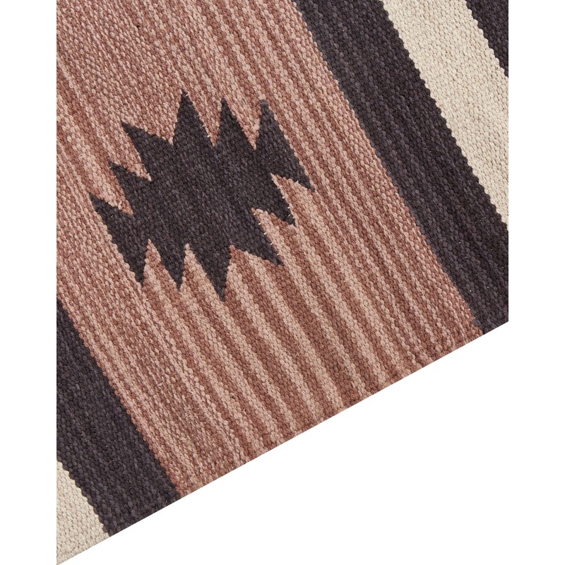 Dywan bawełniany kilim 80 x 300 cm beżowo-brązowy ARAGATS