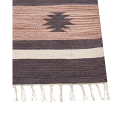 Dywan bawełniany kilim 80 x 300 cm beżowo-brązowy ARAGATS