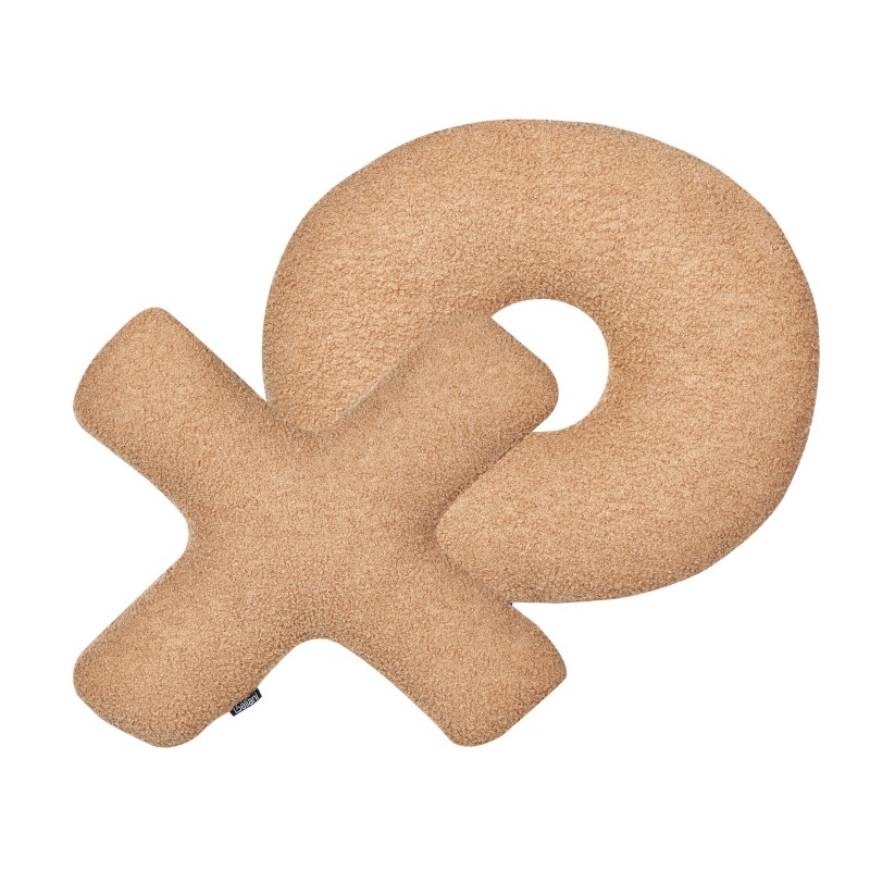 Zestaw 2 poduszek dekoracyjnych HESPERIS Boucle Jasnobrązowy Jednolity