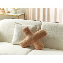 Zestaw 2 poduszek dekoracyjnych HESPERIS Boucle Jasnobrązowy Jednolity