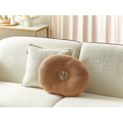 Zestaw 2 poduszek dekoracyjnych HESPERIS Boucle Jasnobrązowy Jednolity