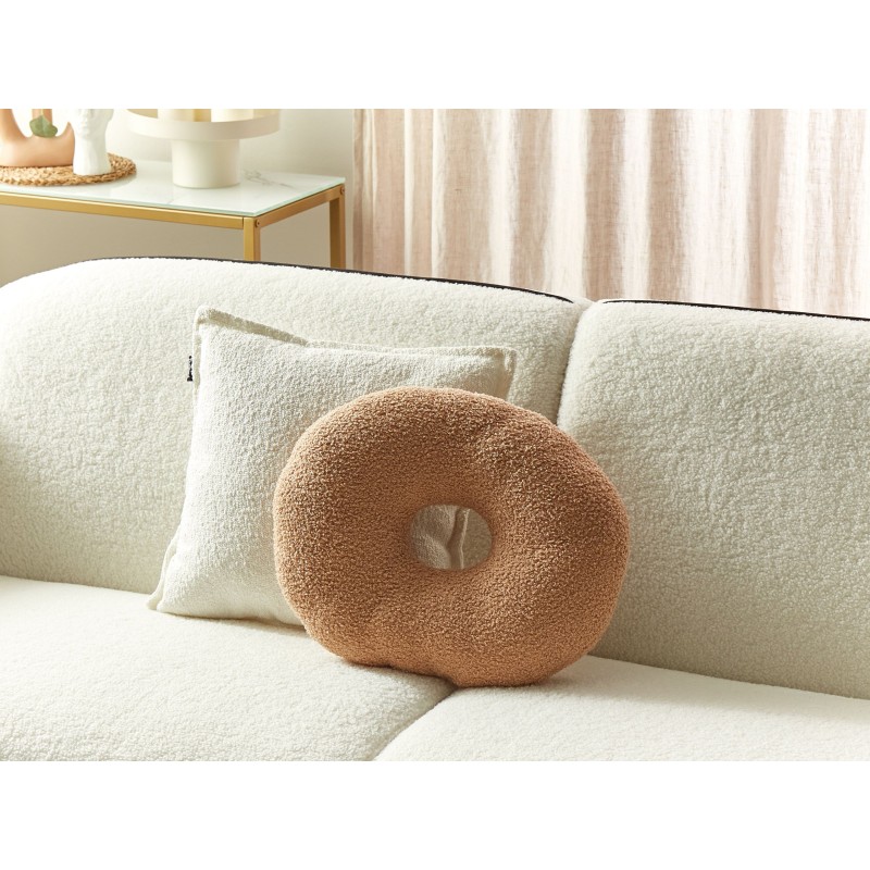 Zestaw 2 poduszek dekoracyjnych HESPERIS Boucle Jasnobrązowy Jednolity