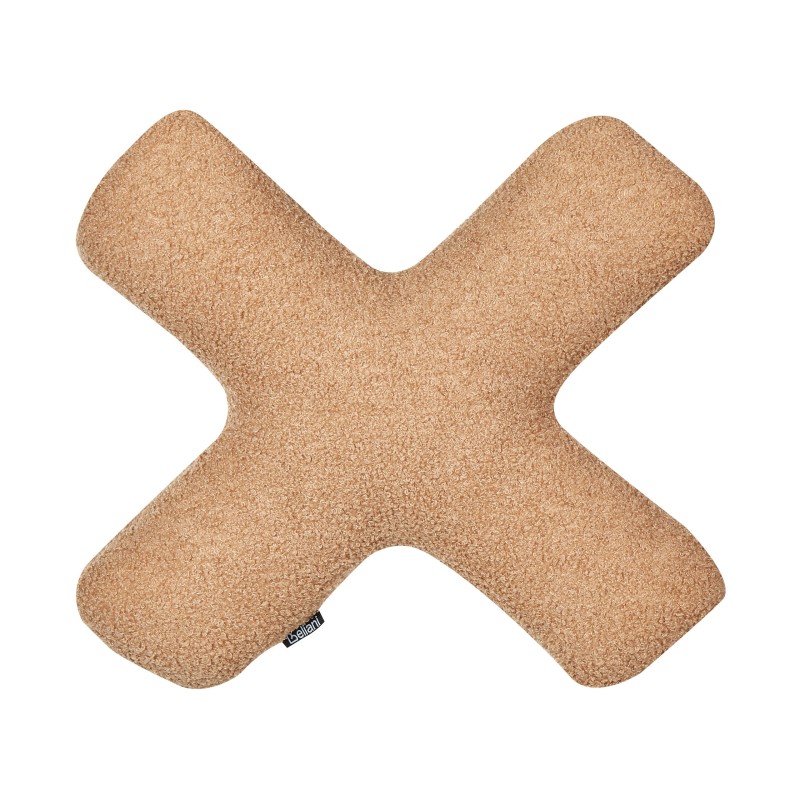 Zestaw 2 poduszek dekoracyjnych HESPERIS Boucle Jasnobrązowy Jednolity