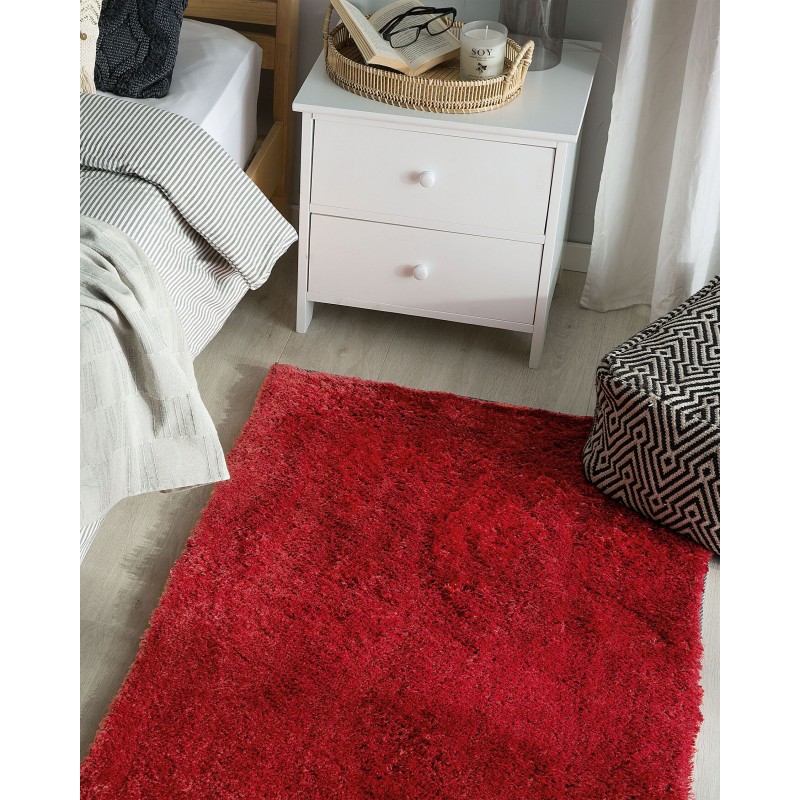 Dywan shaggy 80 x 150 cm czerwony EVREN
