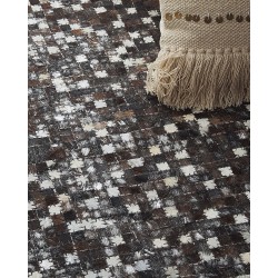 Dywan patchwork skórzany 140 x 200 cm brązowy AKKESE