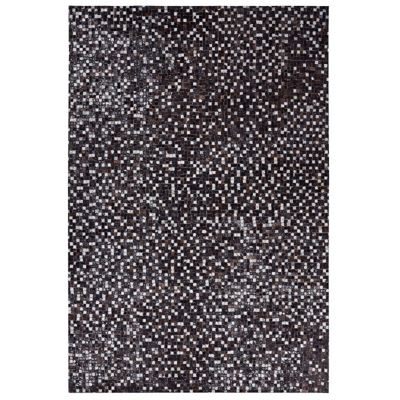 Dywan patchwork skórzany 140 x 200 cm brązowy AKKESE