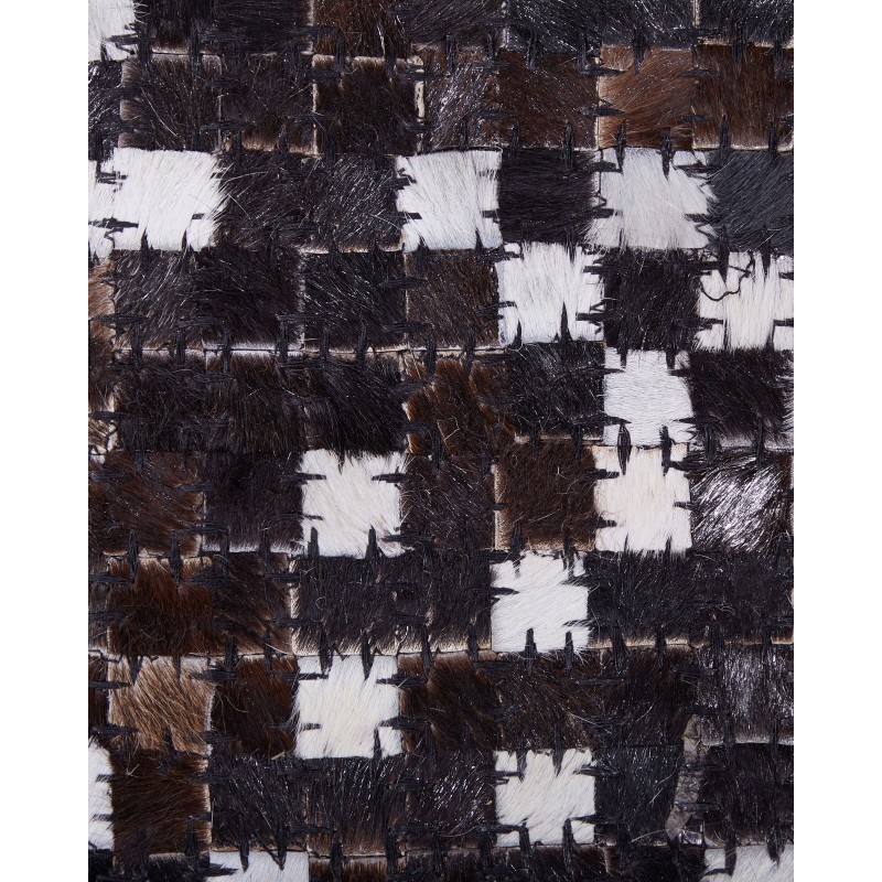 Dywan patchwork skórzany 140 x 200 cm brązowy AKKESE