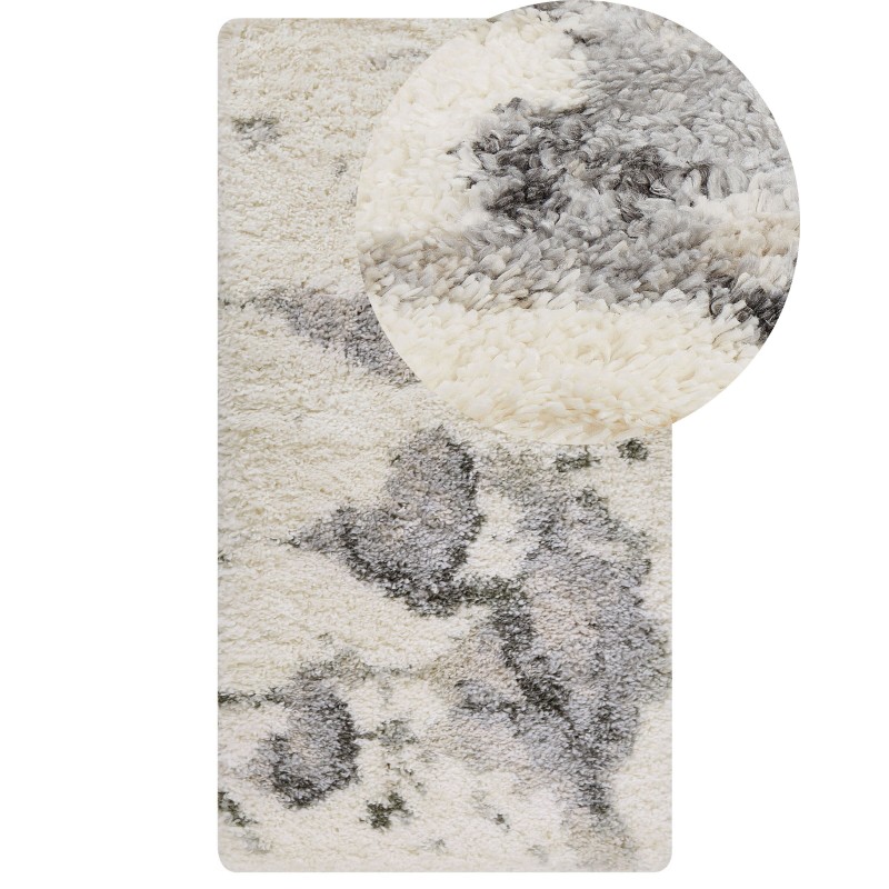 Dywan shaggy 80 x 150 cm biało-szary SEVAN