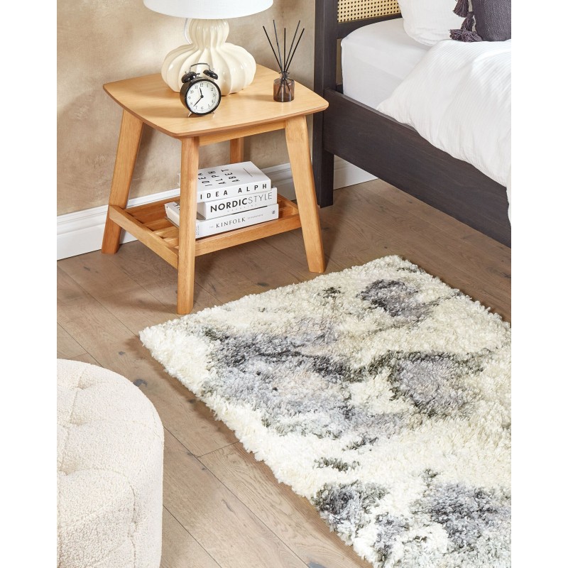 Dywan shaggy 80 x 150 cm biało-szary SEVAN