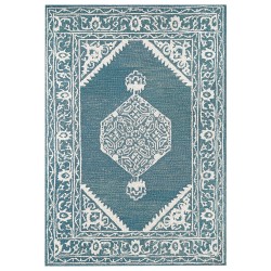 Dywan wełniany 160 x 230 cm biało-niebieski GEVAS