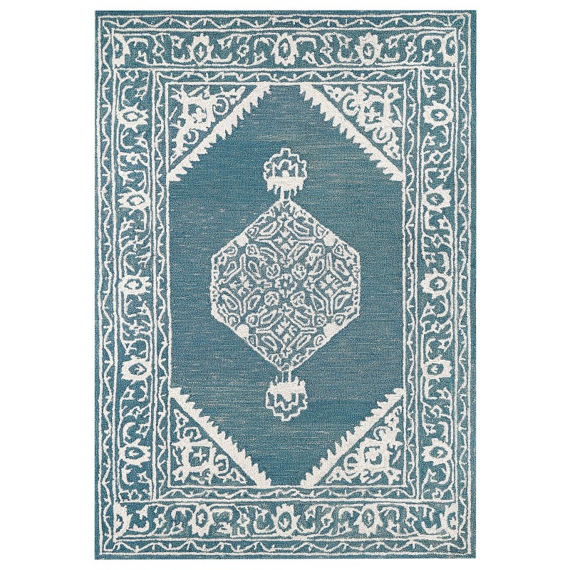 Dywan wełniany 160 x 230 cm biało-niebieski GEVAS