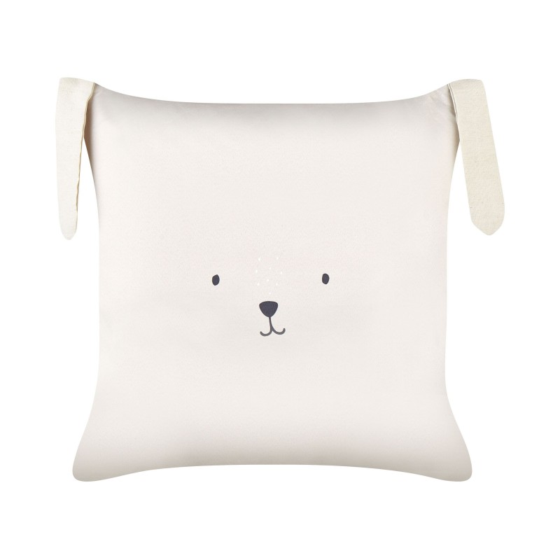 2 bawełniane poduszki dziecięce z motywem królika 45 x 45 cm jasnobeżowe CONEY