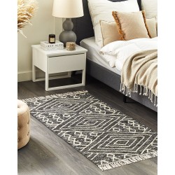 Dywan bawełniany 80 x 150 cm biało-czarny KHENIFRA