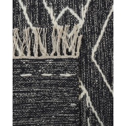Dywan bawełniany 80 x 150 cm biało-czarny KHENIFRA