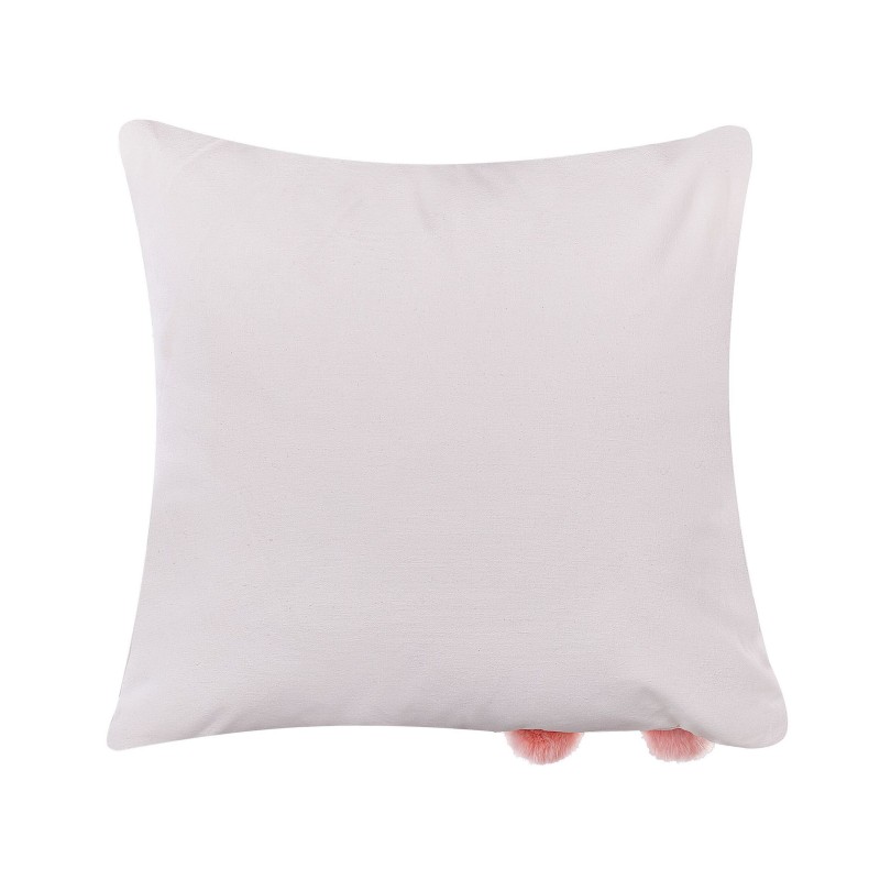 2 bawełniane poduszki dekoracyjne z motywem królika 45 x 45 cm białe PHLOX