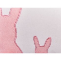 2 bawełniane poduszki dekoracyjne z motywem królika 45 x 45 cm białe PHLOX