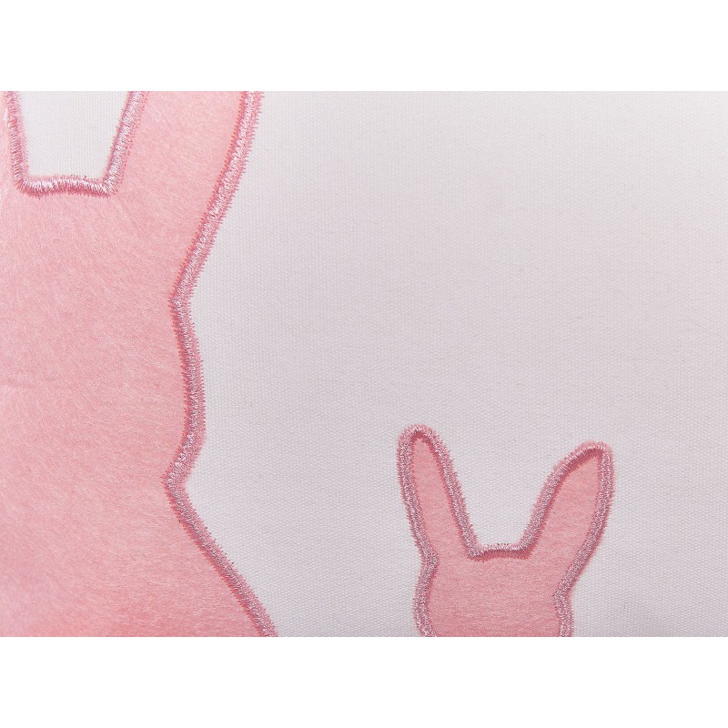 2 bawełniane poduszki dekoracyjne z motywem królika 45 x 45 cm białe PHLOX