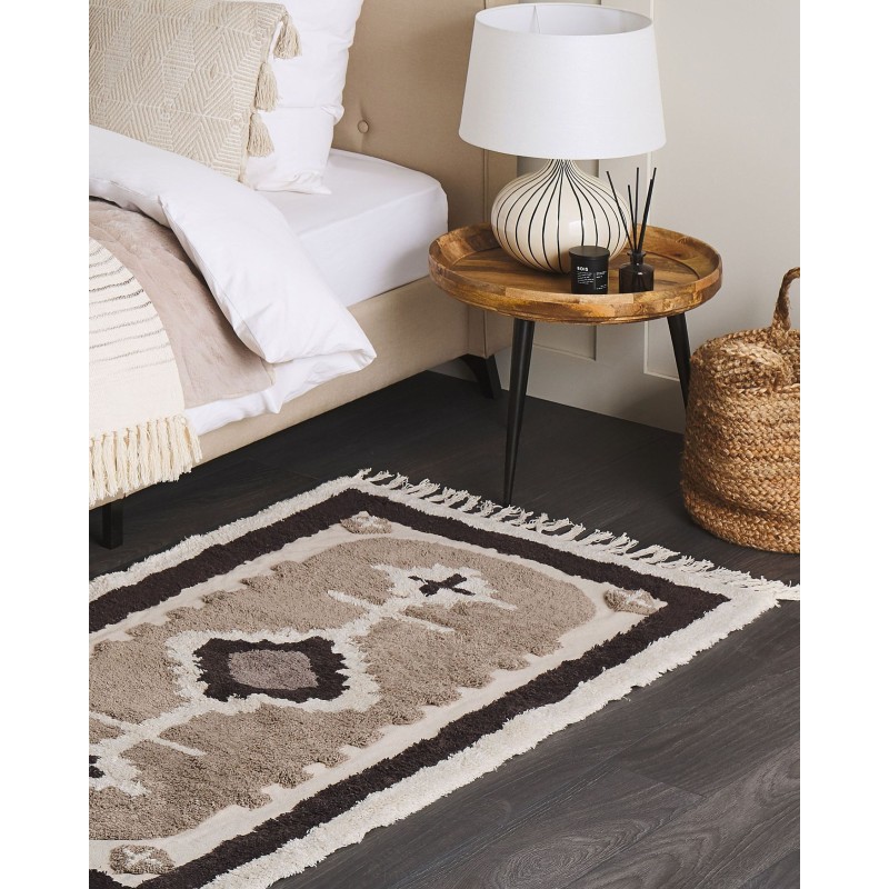 Dywan bawełniany 80 x 150 cm beżowy GEYVE