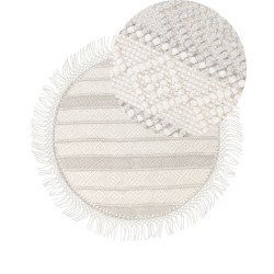 Okrągły dywan wełniany ⌀ 140 cm beżowy BALTALAR