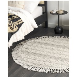 Okrągły dywan wełniany ⌀ 140 cm beżowy BALTALAR