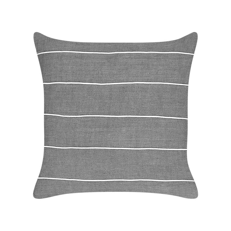 Zestaw 2 poduszek dekoracyjnych MILAS Len 50 x 50 cm Szary W paski