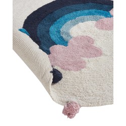 Dywan okrągły dziecięcy bawełniany w tęcze ø 120 cm wielokolorowy GORISA