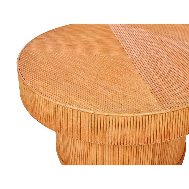 Stolik ogrodowy rattanowy 150 x 70 cm jasne drewno AIROLE