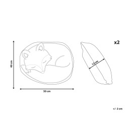 2 bawełniane poduszki dla dzieci lis 50 x 40 cm żółte DHANBAD