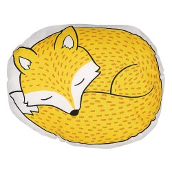 2 bawełniane poduszki dla dzieci lis 50 x 40 cm żółte DHANBAD