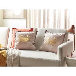 Zestaw 2 poduszek dekoracyjnych BOSSIELLA Bawełna 45 x 45 cm Beżowoszary Wzór zwierzęcy